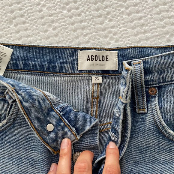 Agolde Riley Denim Short Size 23 - Picture 4 of 4
